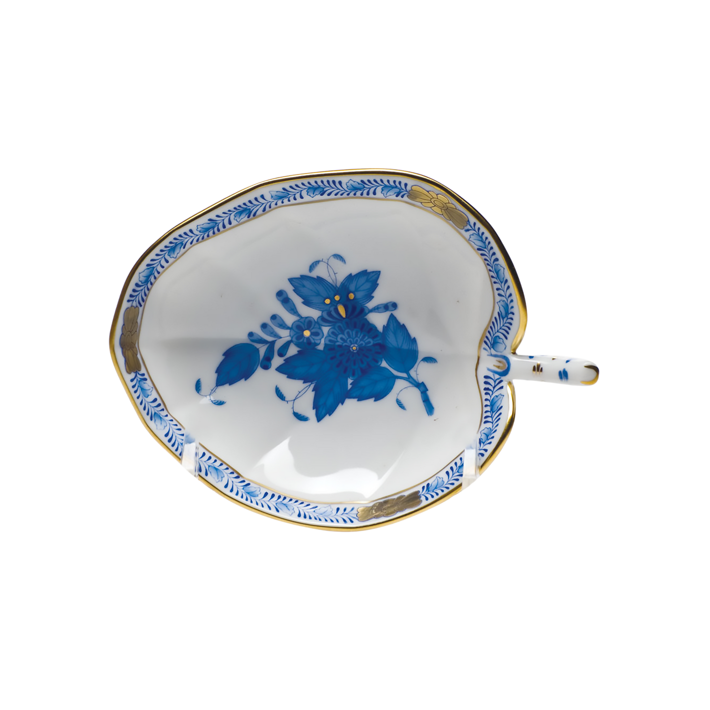 Herend Chinese Bouquet Blue Leaf Tray | 4.5x3in