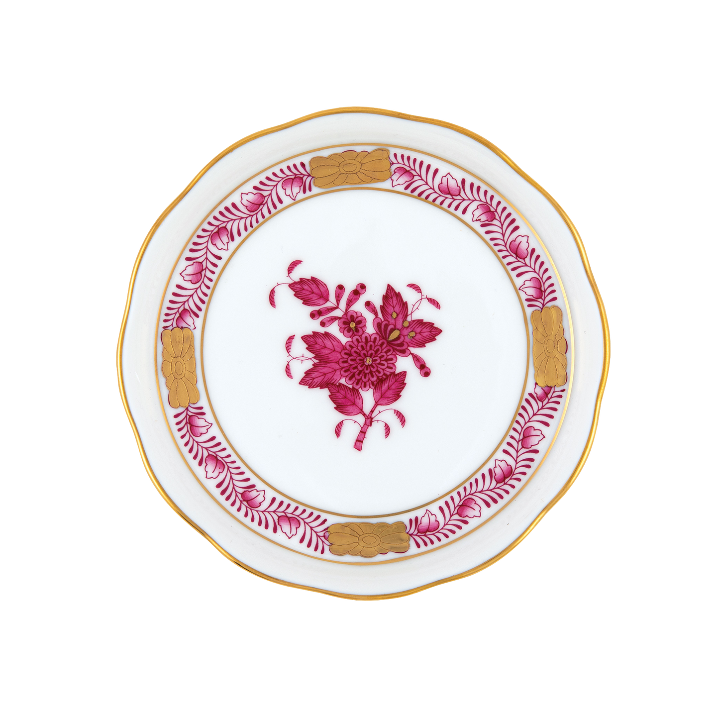Herend Chinese Bouquet Raspberry Coaster | 4in