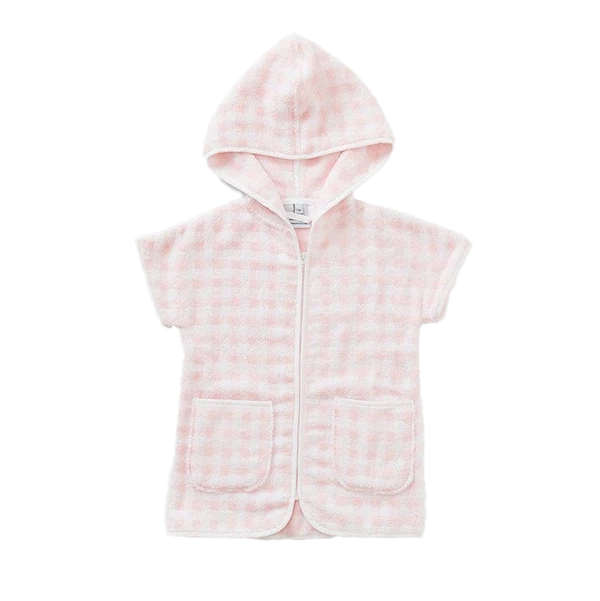 Weezie Towels Luxury Kids' Light Pink Gingham Cover Up | 1-2yr