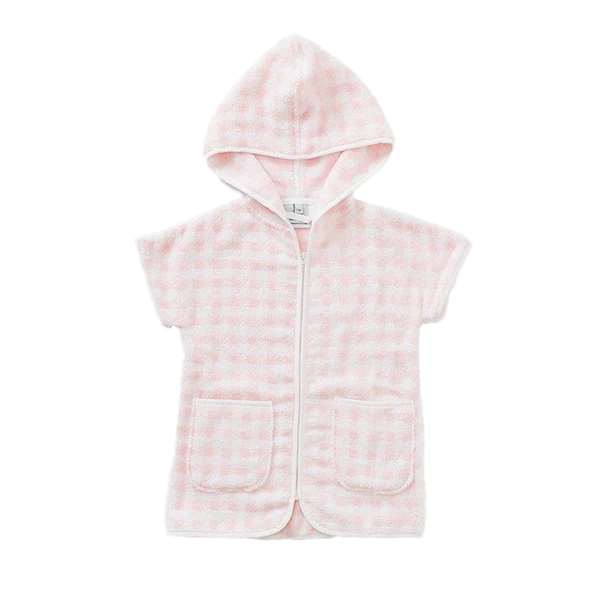 Weezie Towels Luxury Kids' Light Pink Gingham Cover Up | 3-4yr