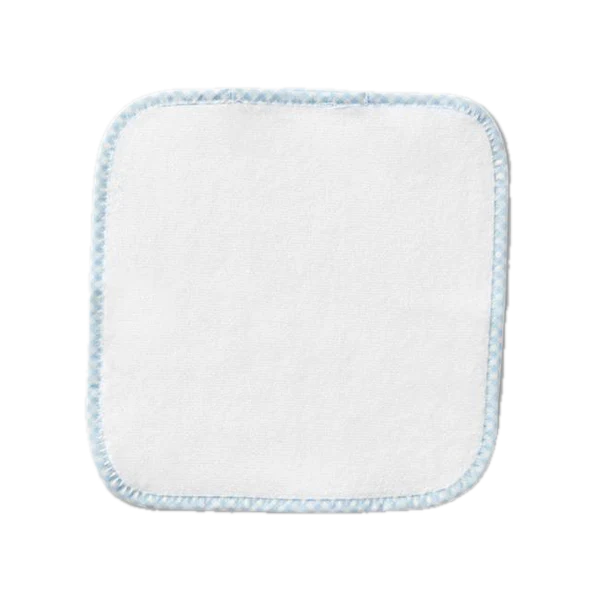 Weezie Towels Luxury Baby Lil Washcloth Set of 2 | White + Light Blue Gingham
