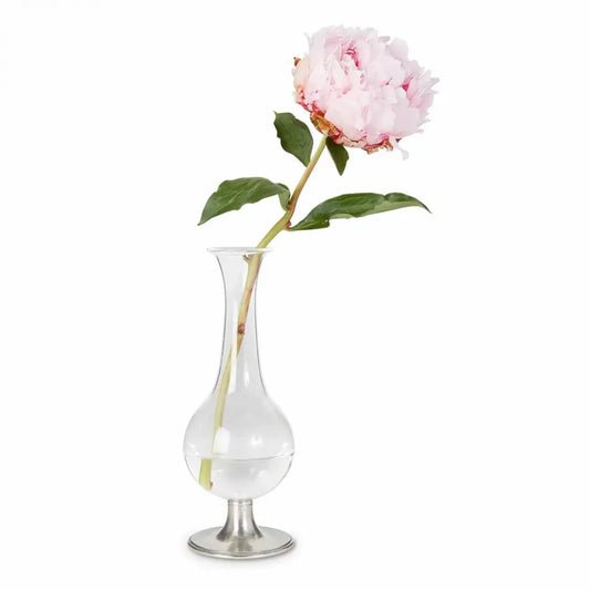 Match Pewter Footed Glass Vase | 8in