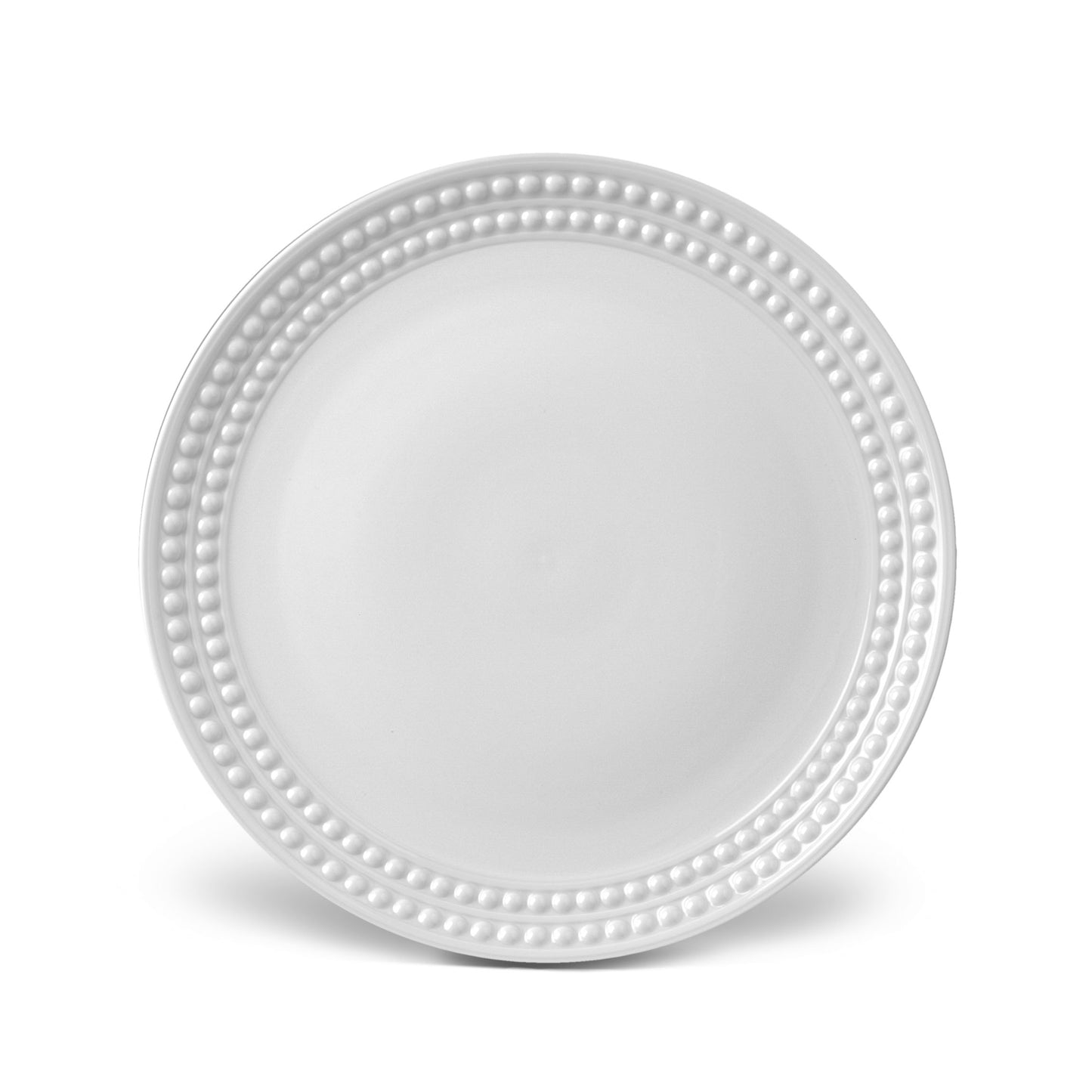 L'Objet Perlee White Porcelain Dinner Plate | 10.5in