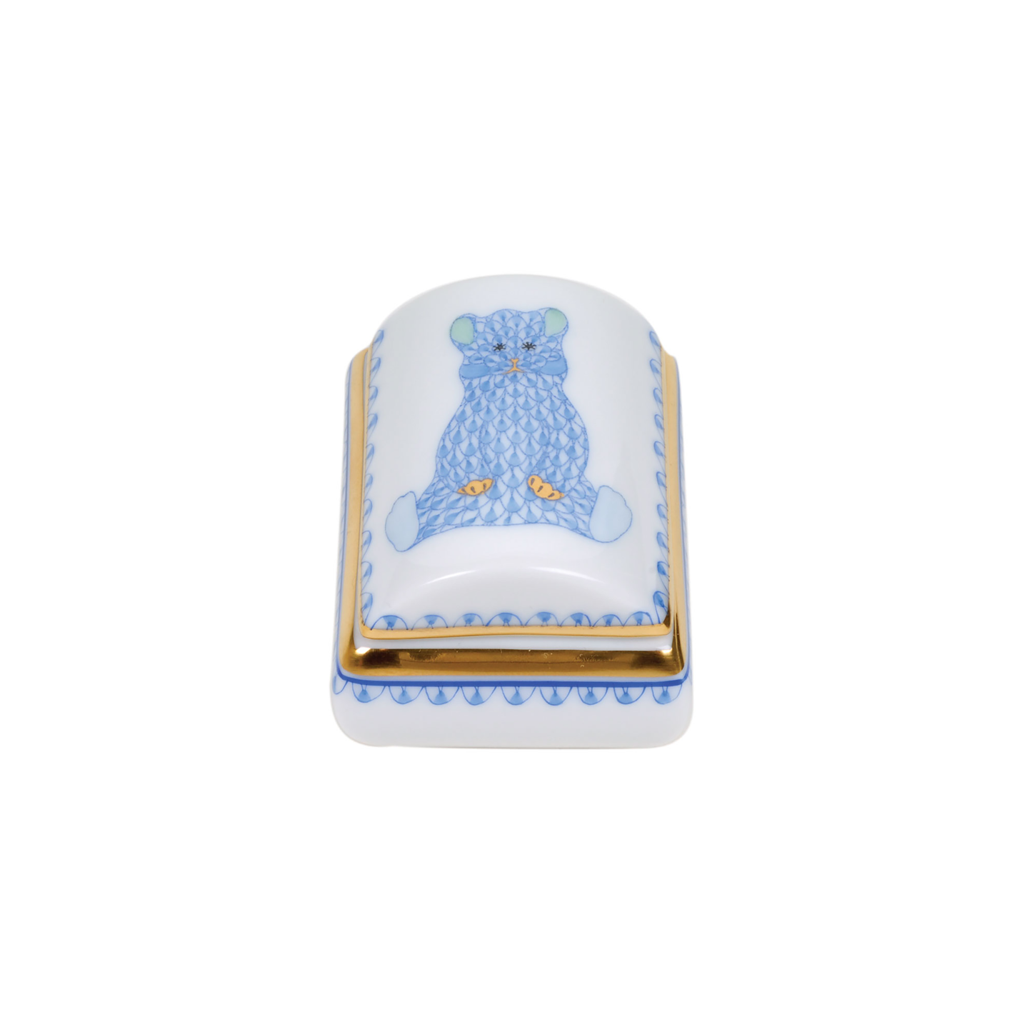 Herend Tooth Fairy Box | 1.75in Blue Bear