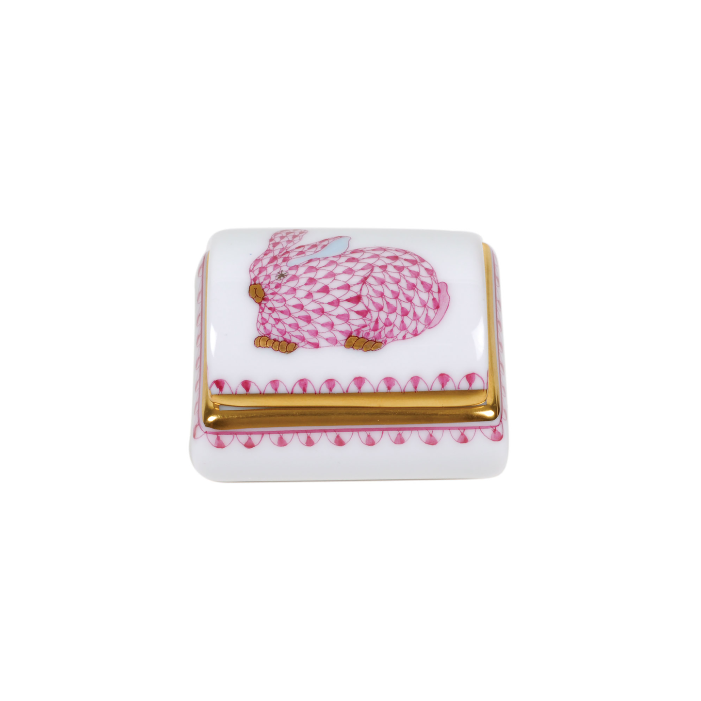 Herend Tooth Fairy Box | 1.75in Raspberry Bunny