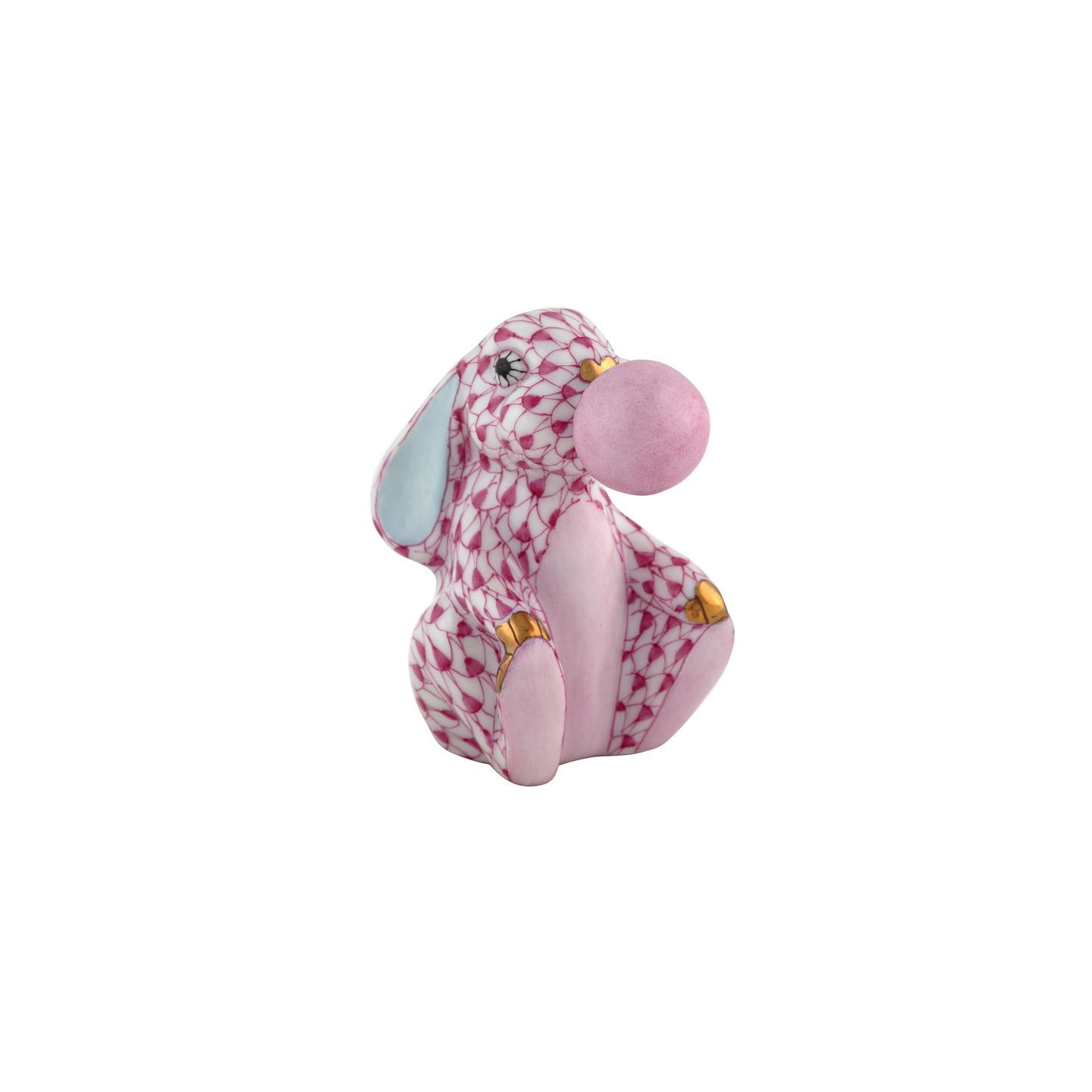 Herend Bubble Gum Bunny | 2.25in Raspberry