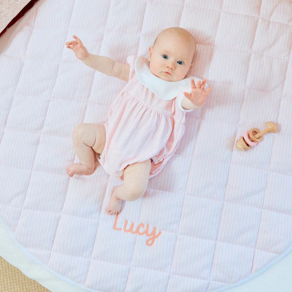 Weezie Towels Luxury Baby Tummy Time Mat | Light Pink
