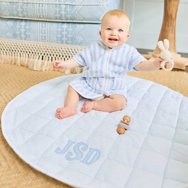 Weezie Towels Luxury Baby Tummy Time Mat |Light Blue
