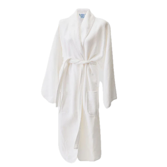 Weezie Towels Luxury Unisex Long White Spa Robe | One Size