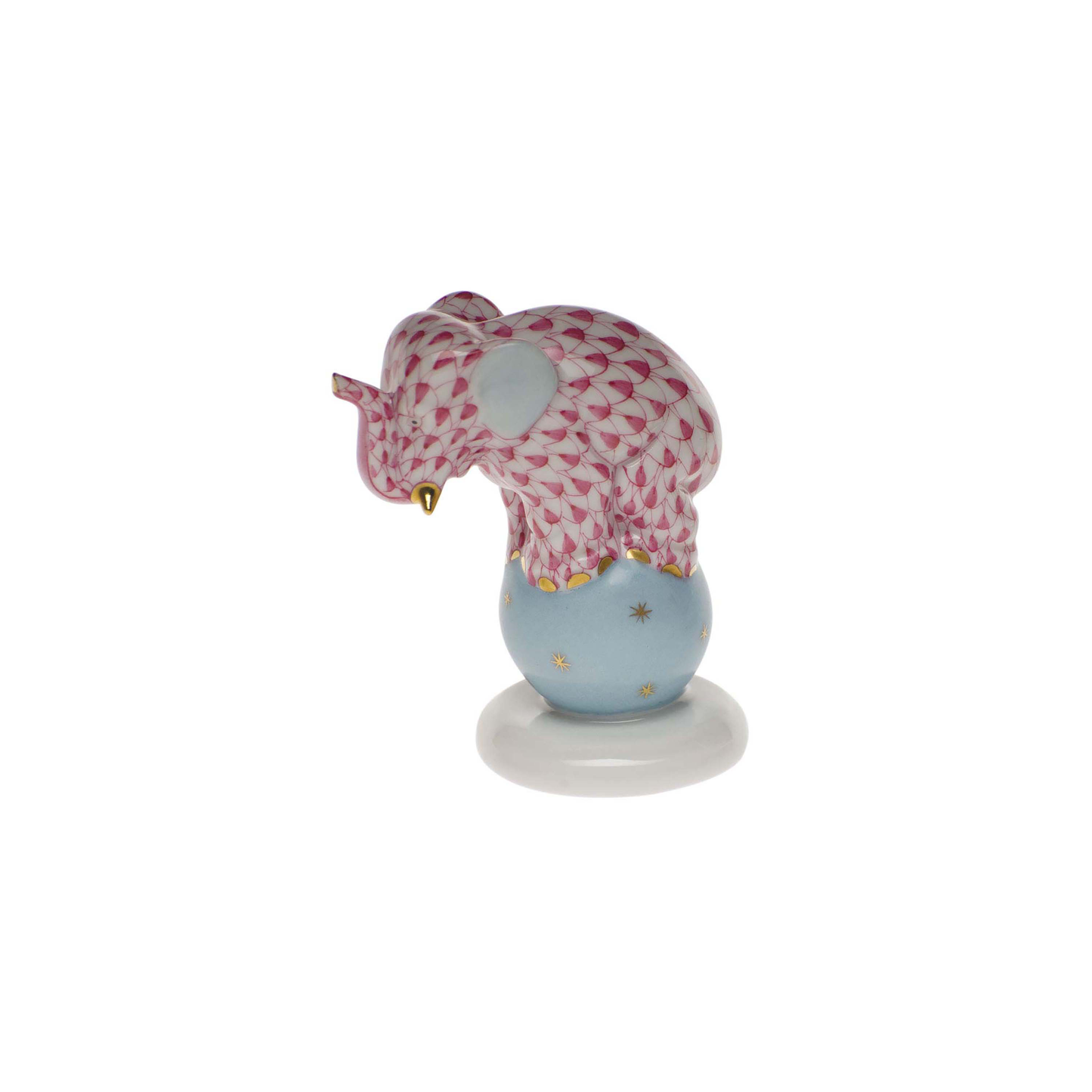 Herend Dancing Elephant | 2.75in Raspberry