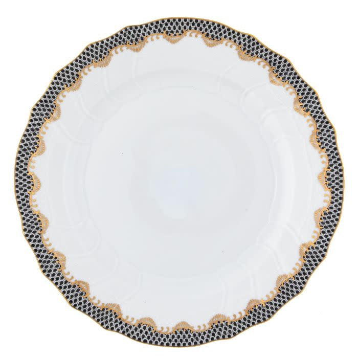 Herend Fishscale Black Dinner Plate | 10.5in