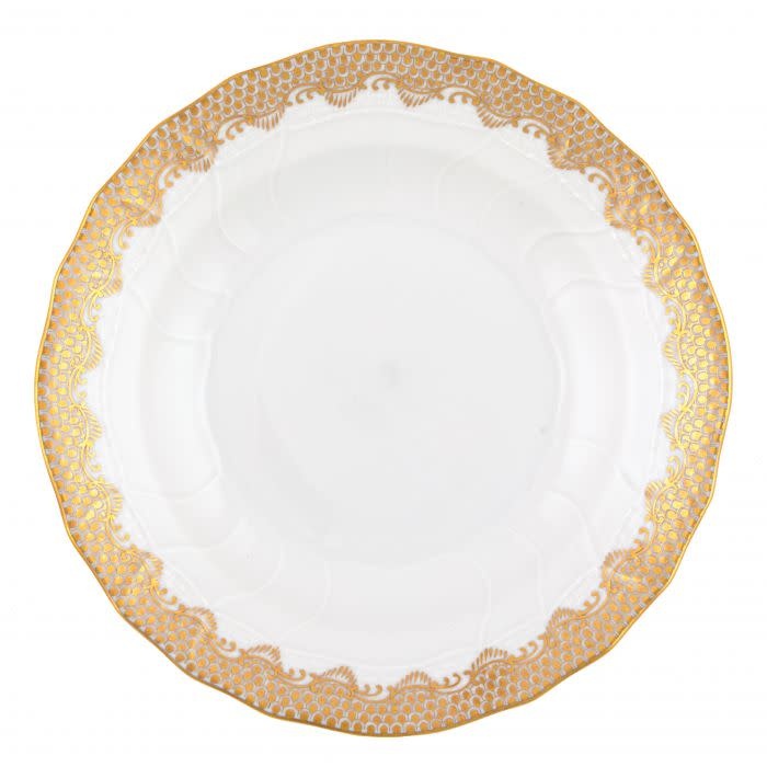 Herend Fishscale Gold Dessert Plate | 8.25in