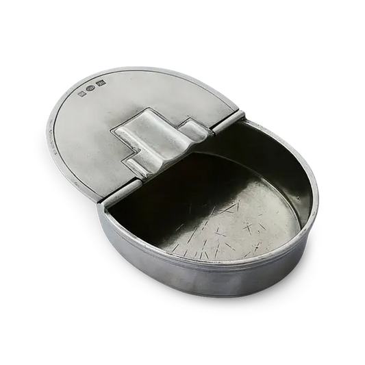 Match Pewter Oval Lidded Cigar Ash Tray | 4.9x3.9in