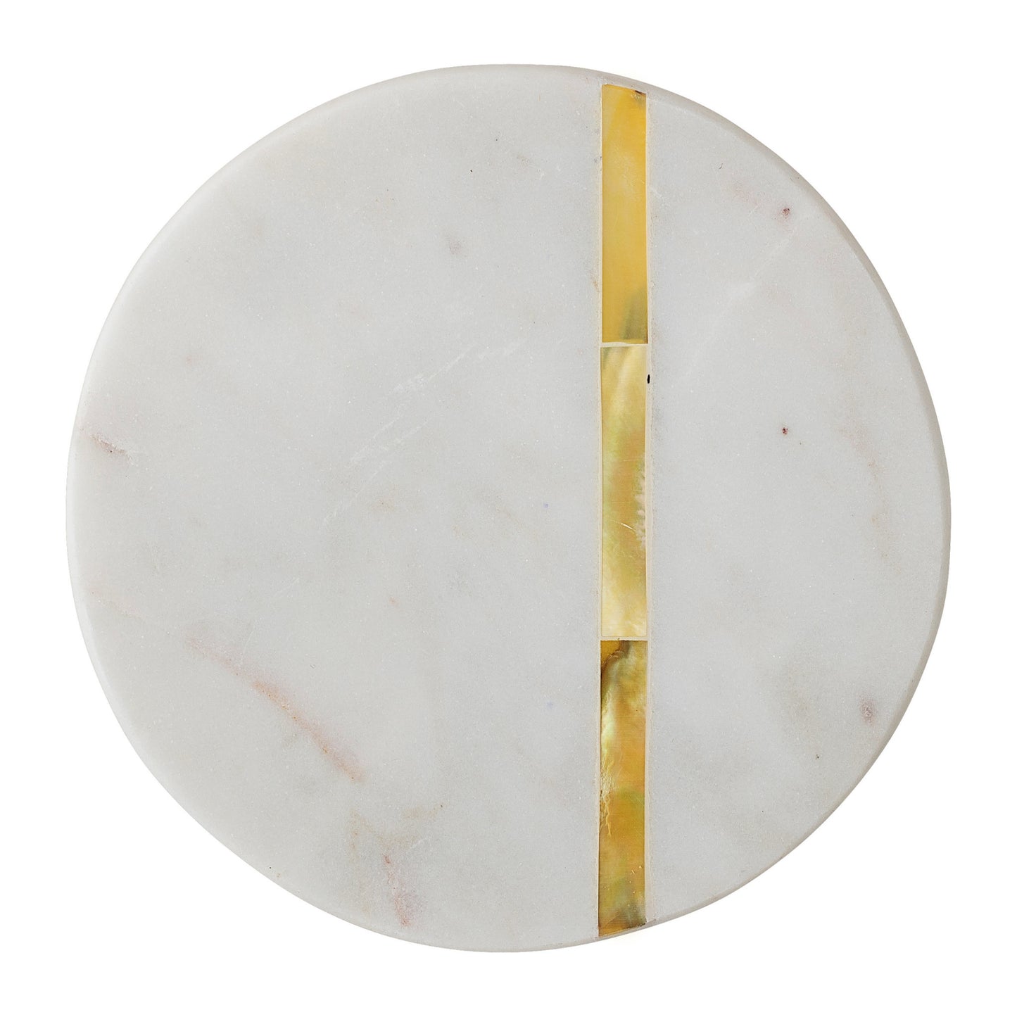 Gold Accent Marble Coaster Set of 4 | White