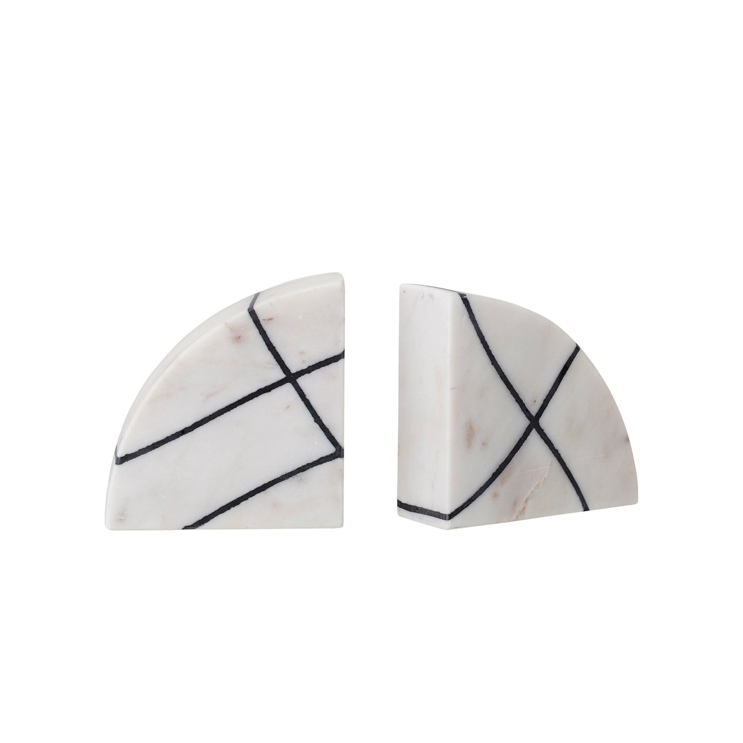 Black Inlay Marble Bookends S/2