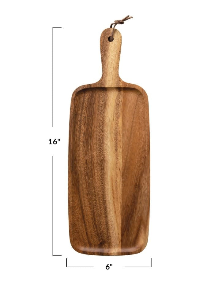 Wood Serving Board w/ Handle | Suar 16in
