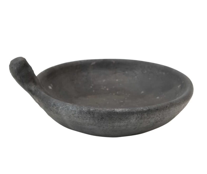 Terra Cotta Decorative Bowl | Handmade Black 8.75in