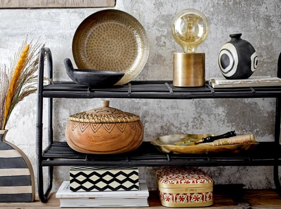 Terra Cotta Decorative Bowl | Handmade Black 8.75in