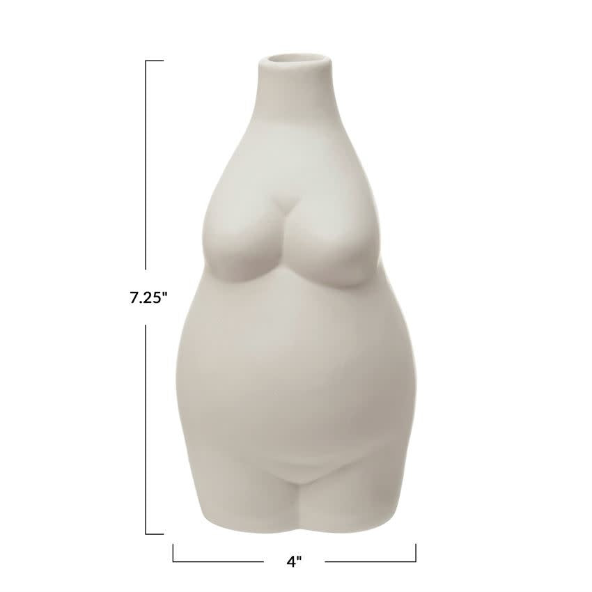 Mommy to Be Stoneware Vase | White