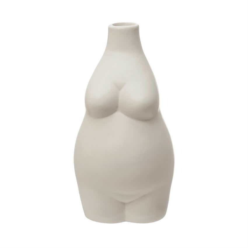 Mommy to Be Stoneware Vase | White
