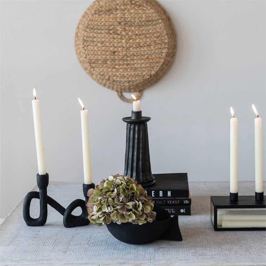 Black Loop Taper Candle Holder