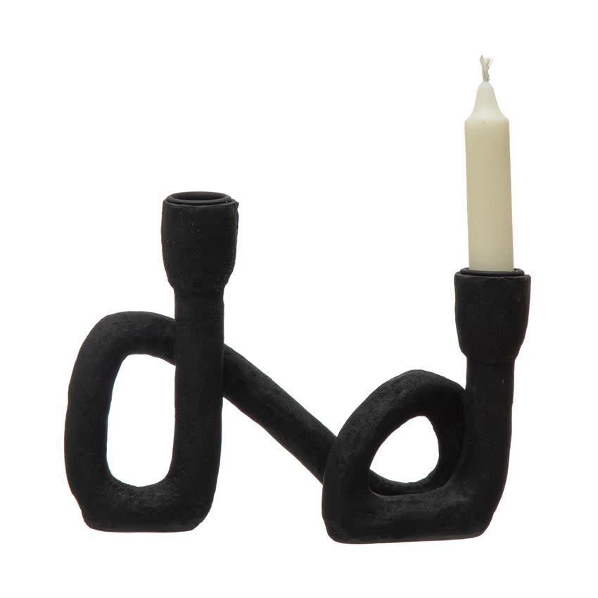 Black Loop Taper Candle Holder