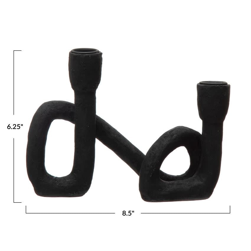 Black Loop Taper Candle Holder