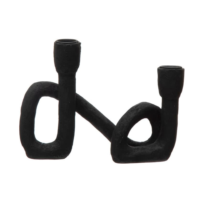Black Loop Taper Candle Holder