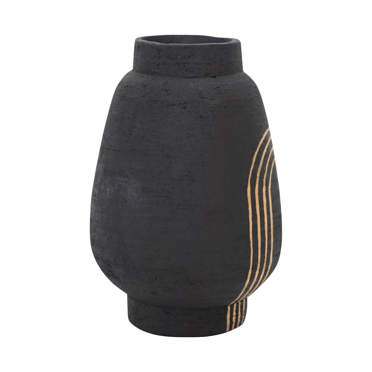 Black & Gold Terracotta Vase