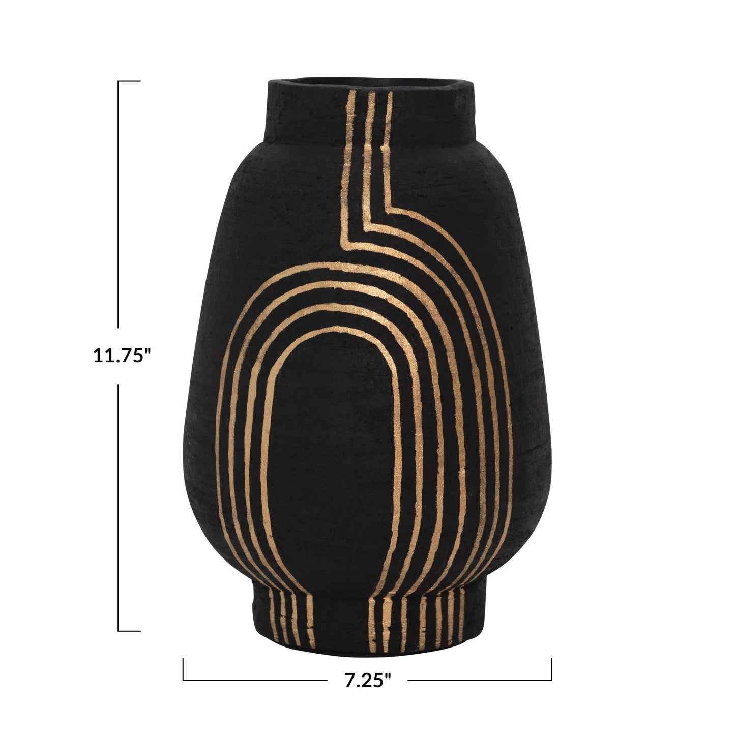 Black & Gold Terracotta Vase