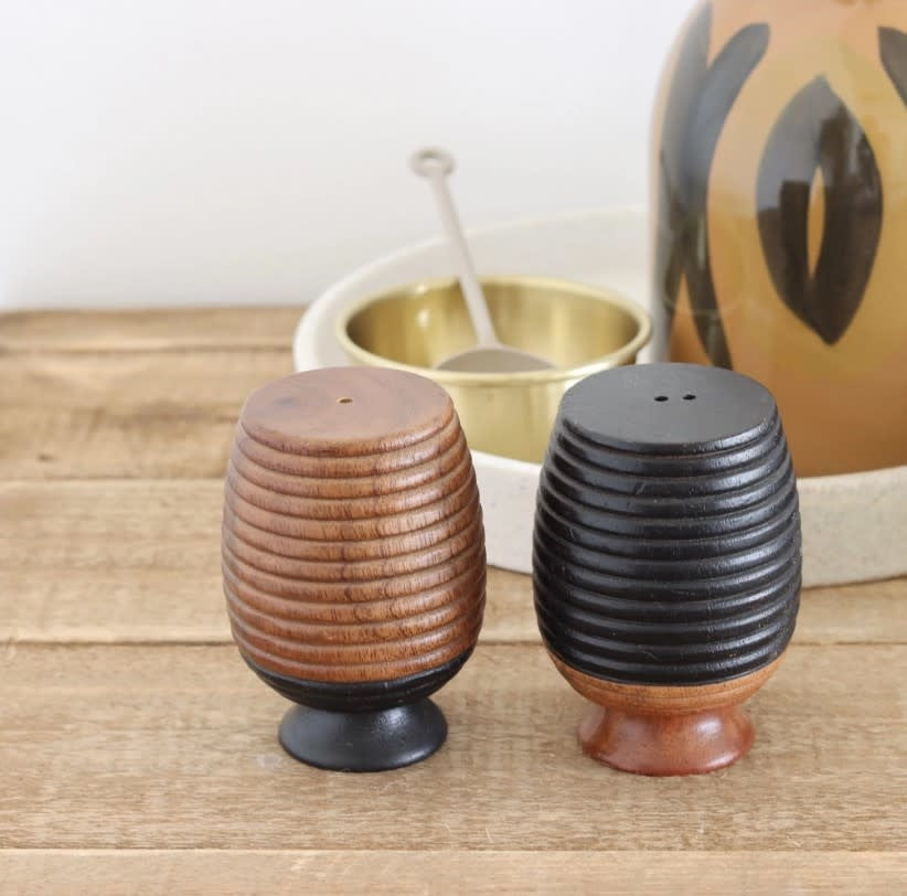 Mango Wood Salt + Pepper Set | Black Wood