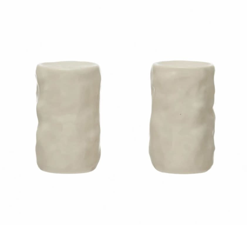Stoneware Salt + Pepper Shaker Set | White