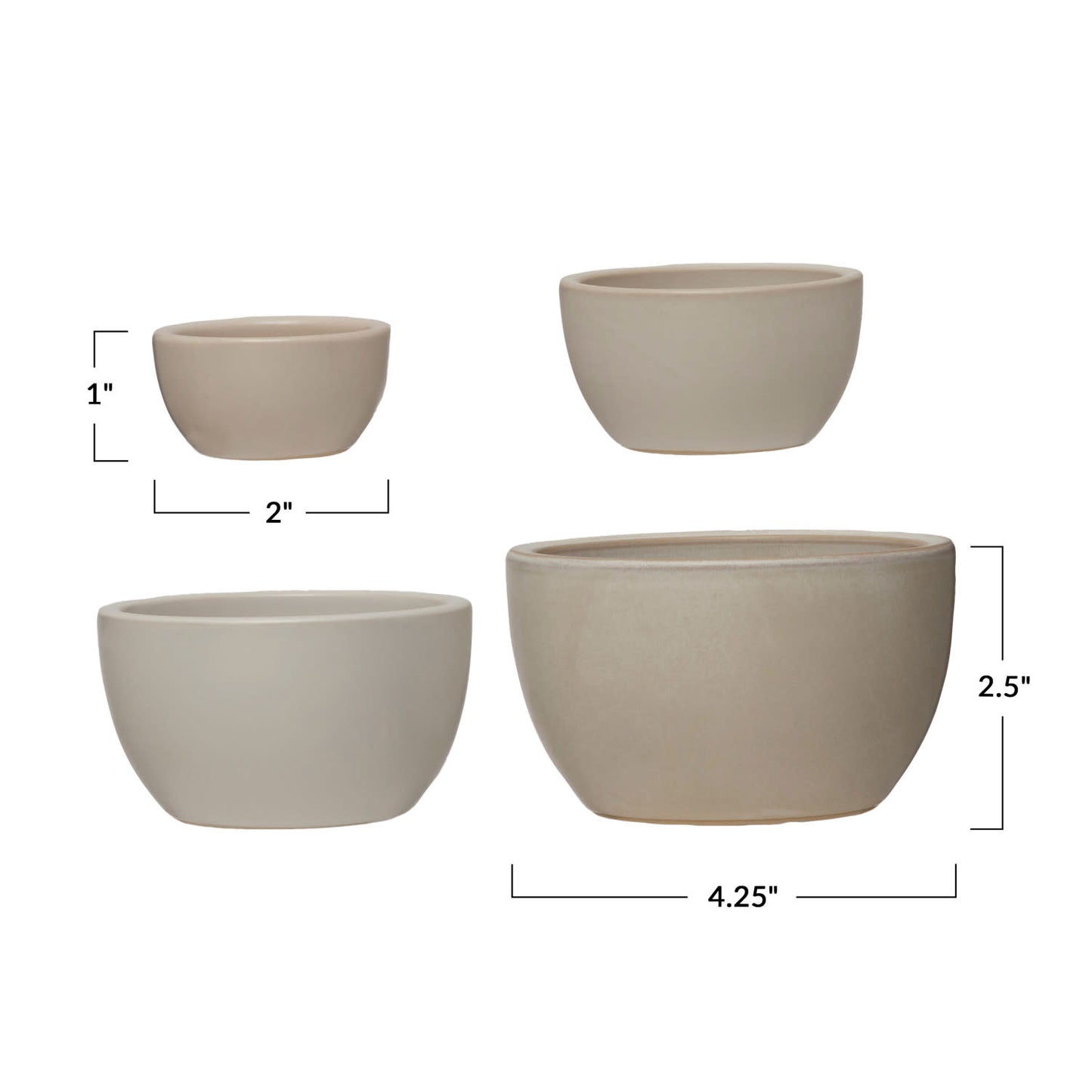 Stoneware Nesting Bowl Set of 4