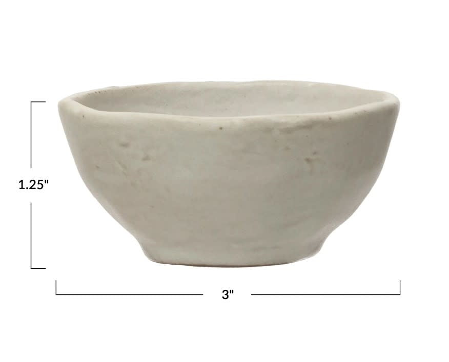 Stoneware Bowl | Round White 3in
