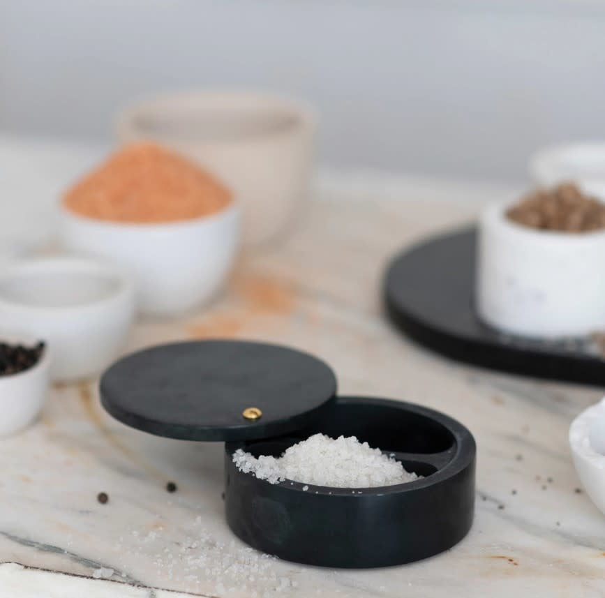 Soapstone Salt Cellar | Black 4in