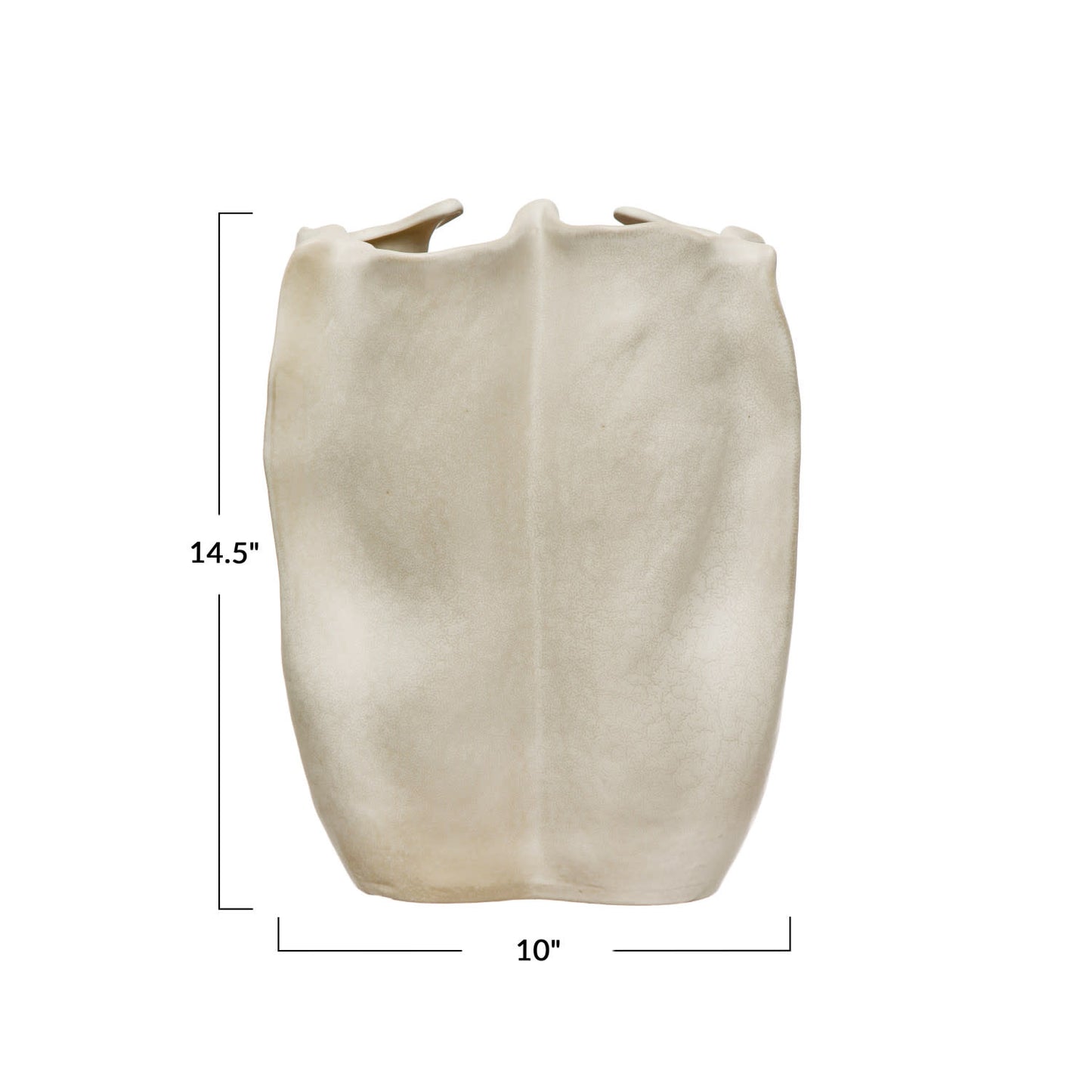 Organic Stoneware Vase | Ivory 14.5in