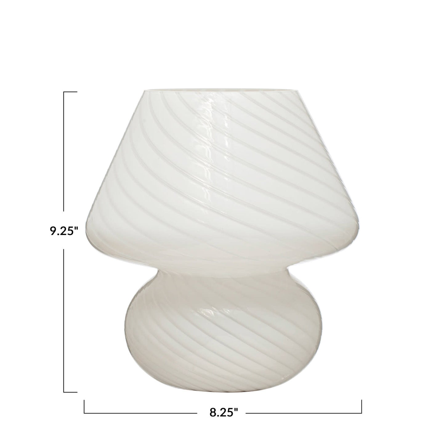 Mini Striped Glass Table Lamp | White 9.25in