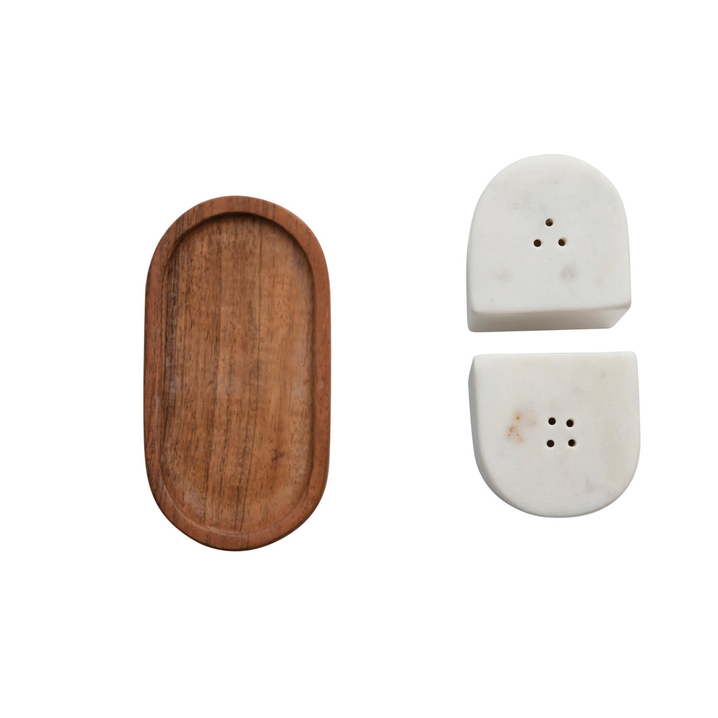 Minimalist Marble Salt + Pepper Shaker Set