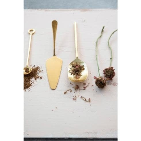 Gold Hammered Serving Spoon | 9.5in