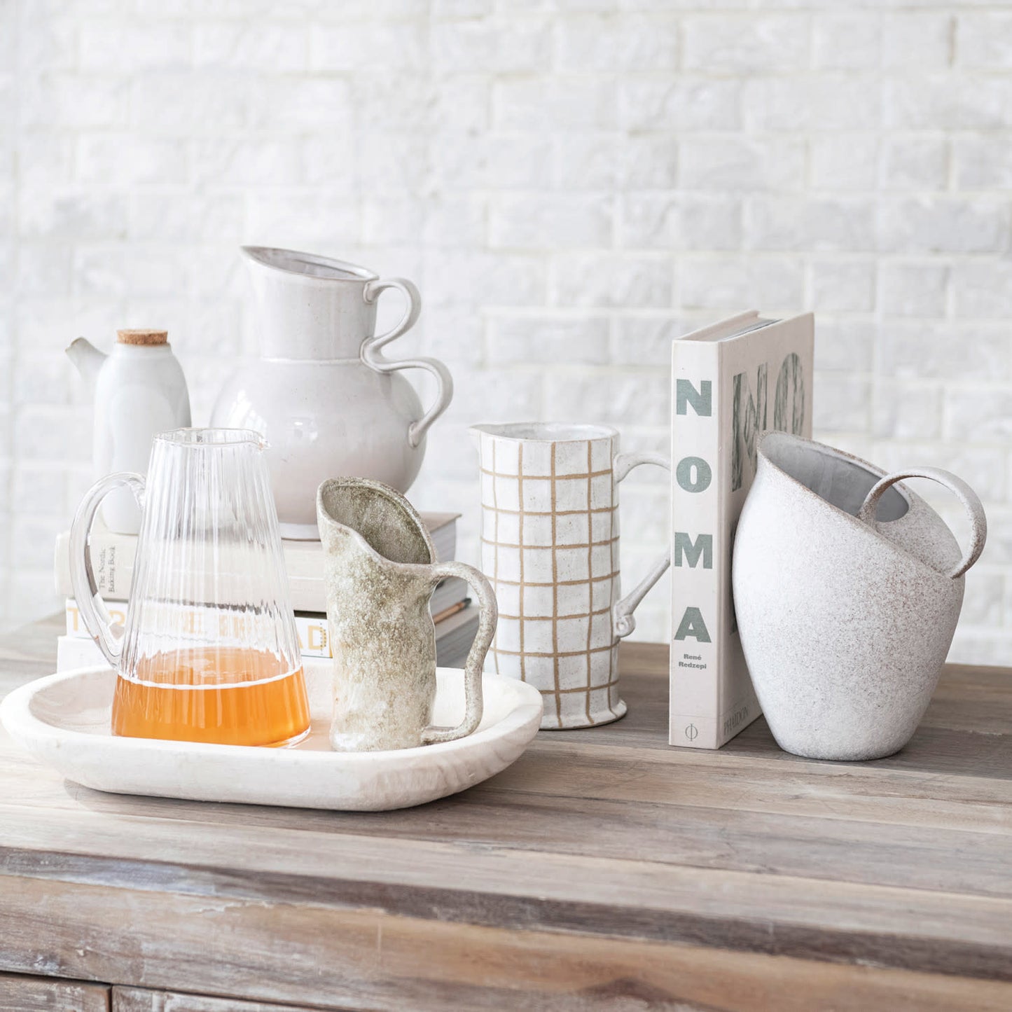 Classic Ribbed Glass Pitcher | 60oz