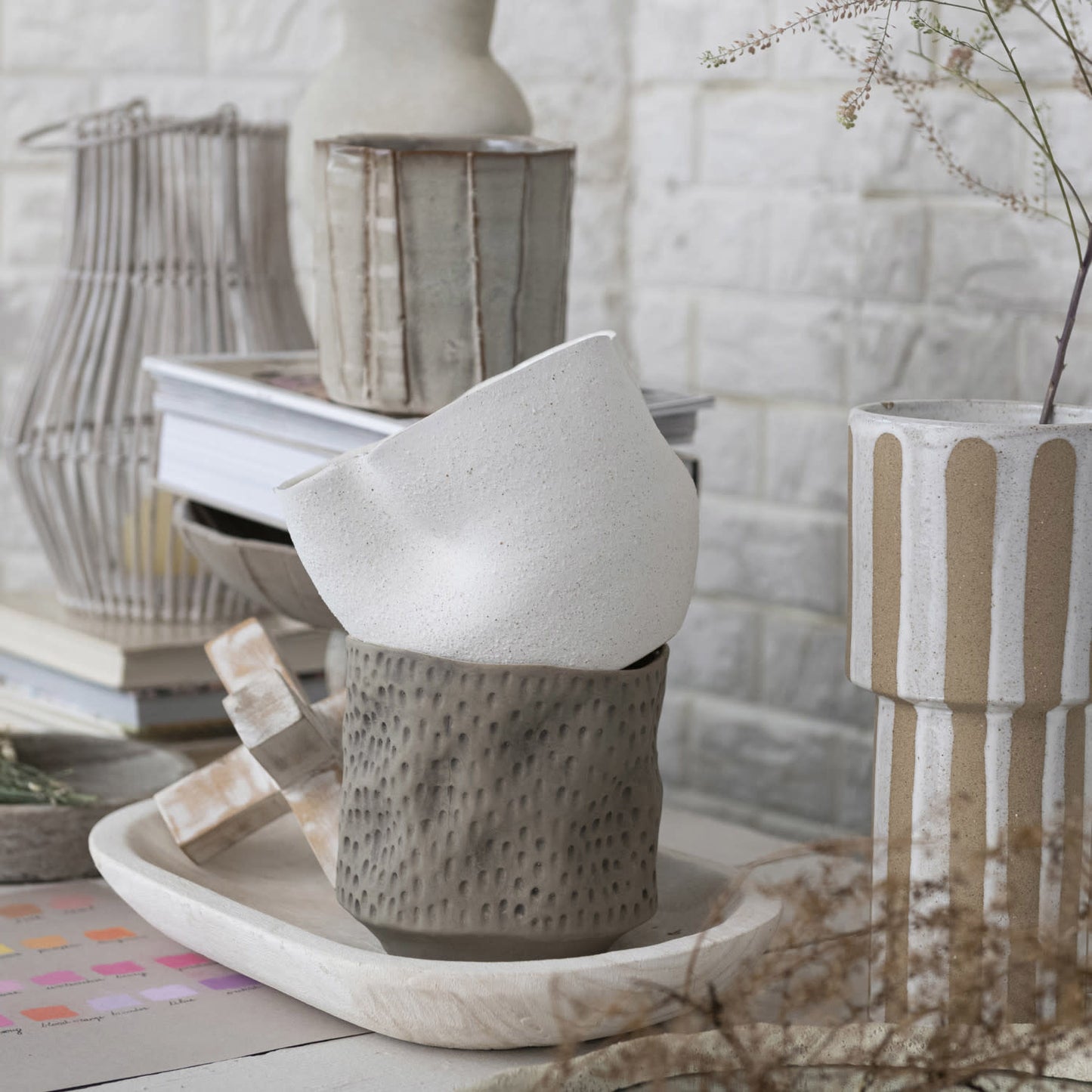 Scalloped Stoneware Planter | 4in