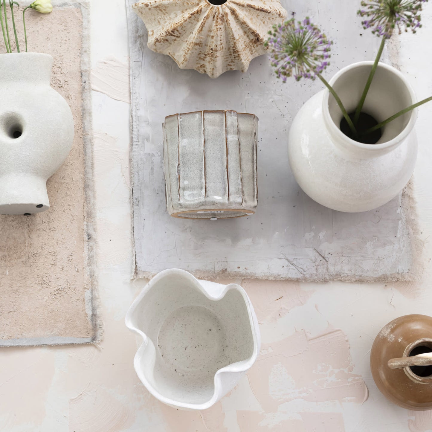 Scalloped Stoneware Planter | 4in