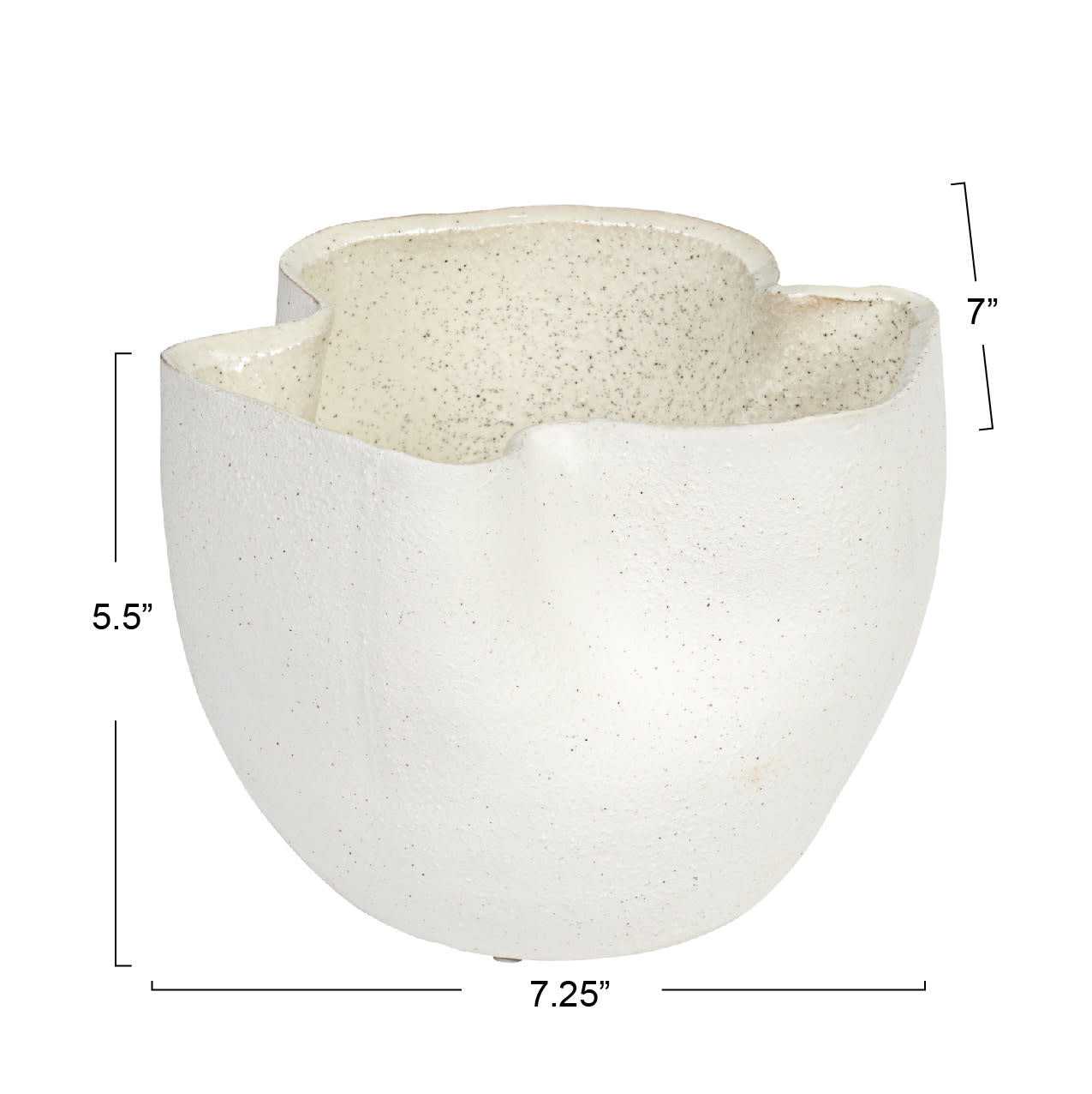 Scalloped Stoneware Planter | 4in