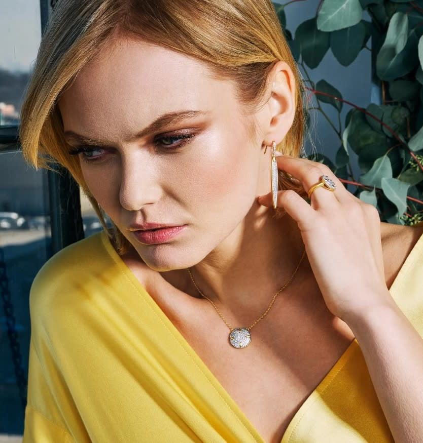 Petals and Pave Large Hook Earrings