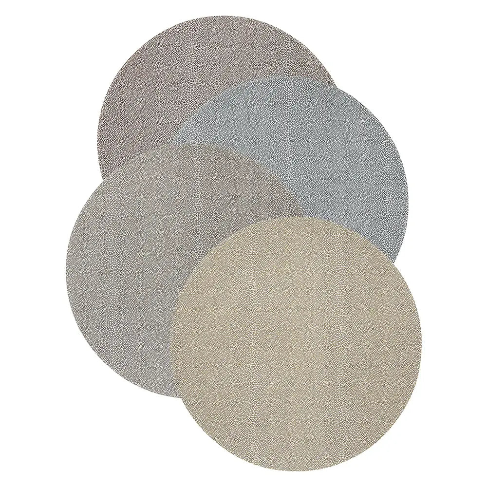 Stingray Texture Reversible Vinyl Placemats Set of 4 | Coffee + Khaki 16in Round