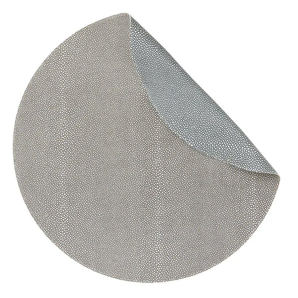Stingray Texture Reversible Vinyl Placemats Set of 4 | Coffee + Khaki 16in Round