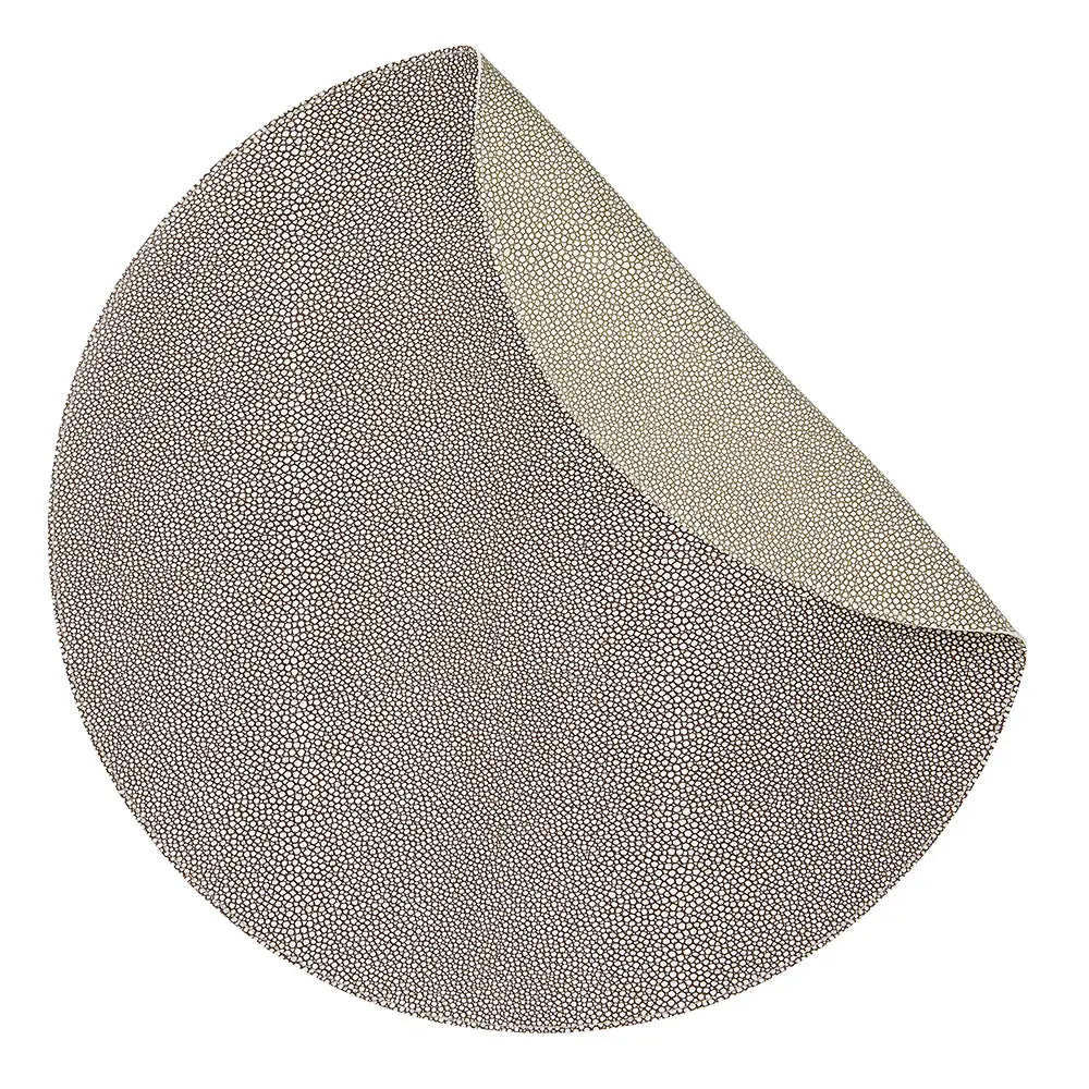 Stingray Texture Reversible Vinyl Placemats Set of 4 | Coffee + Khaki 16in Round