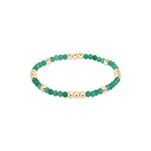 eNewton Worthy Pattern Bead Bracelet | 3mm Green Onyx