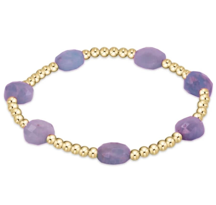 Admire Gold 3mm Bead Bracelet | Amethyst