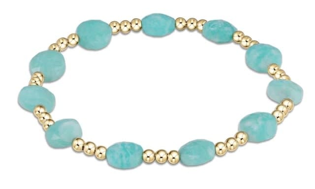 eNewton Admire Gold 3mm Bead Bracelet | Amazonite